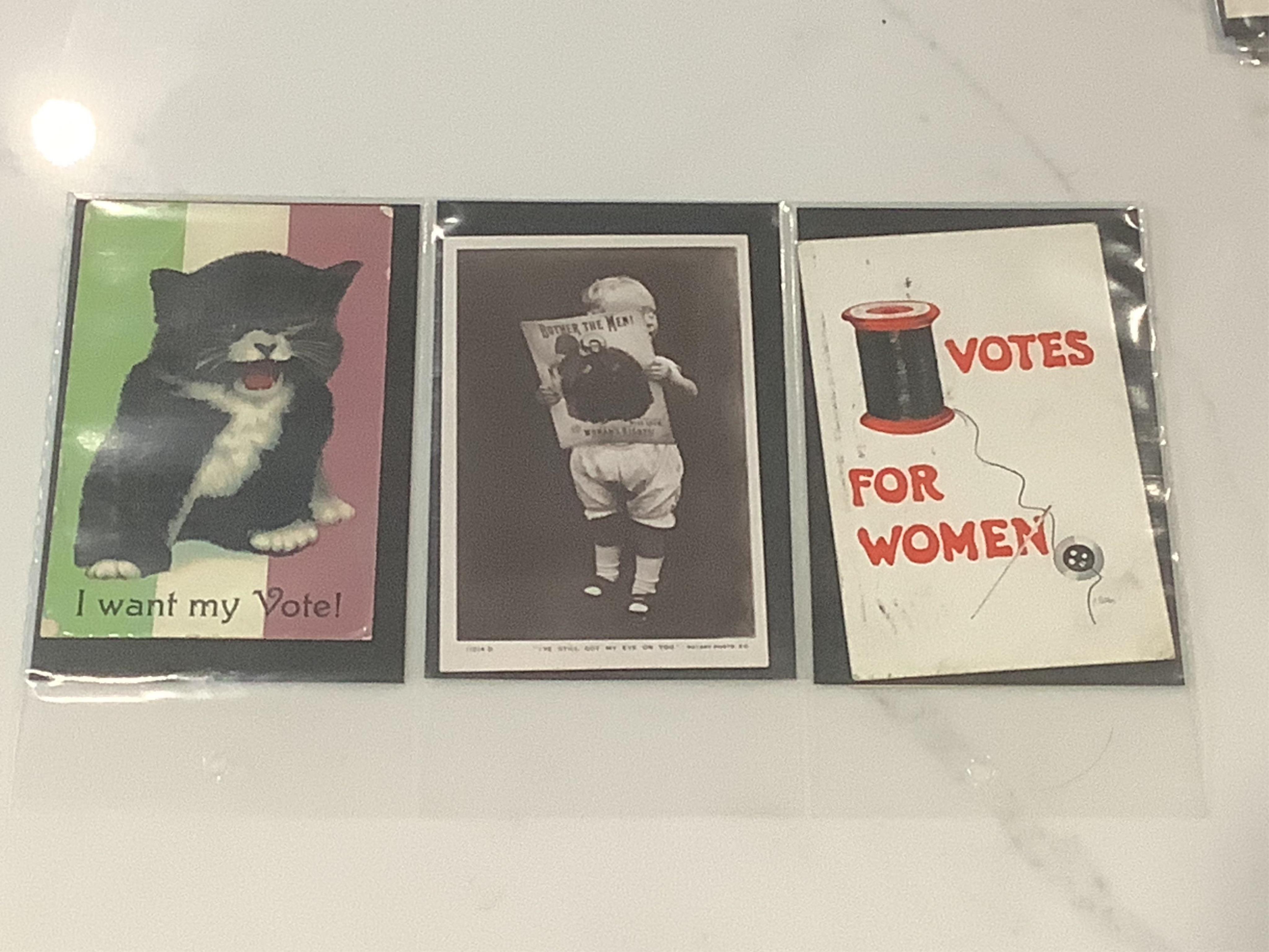 Twenty three vintage postcards relating to women’s suffrage